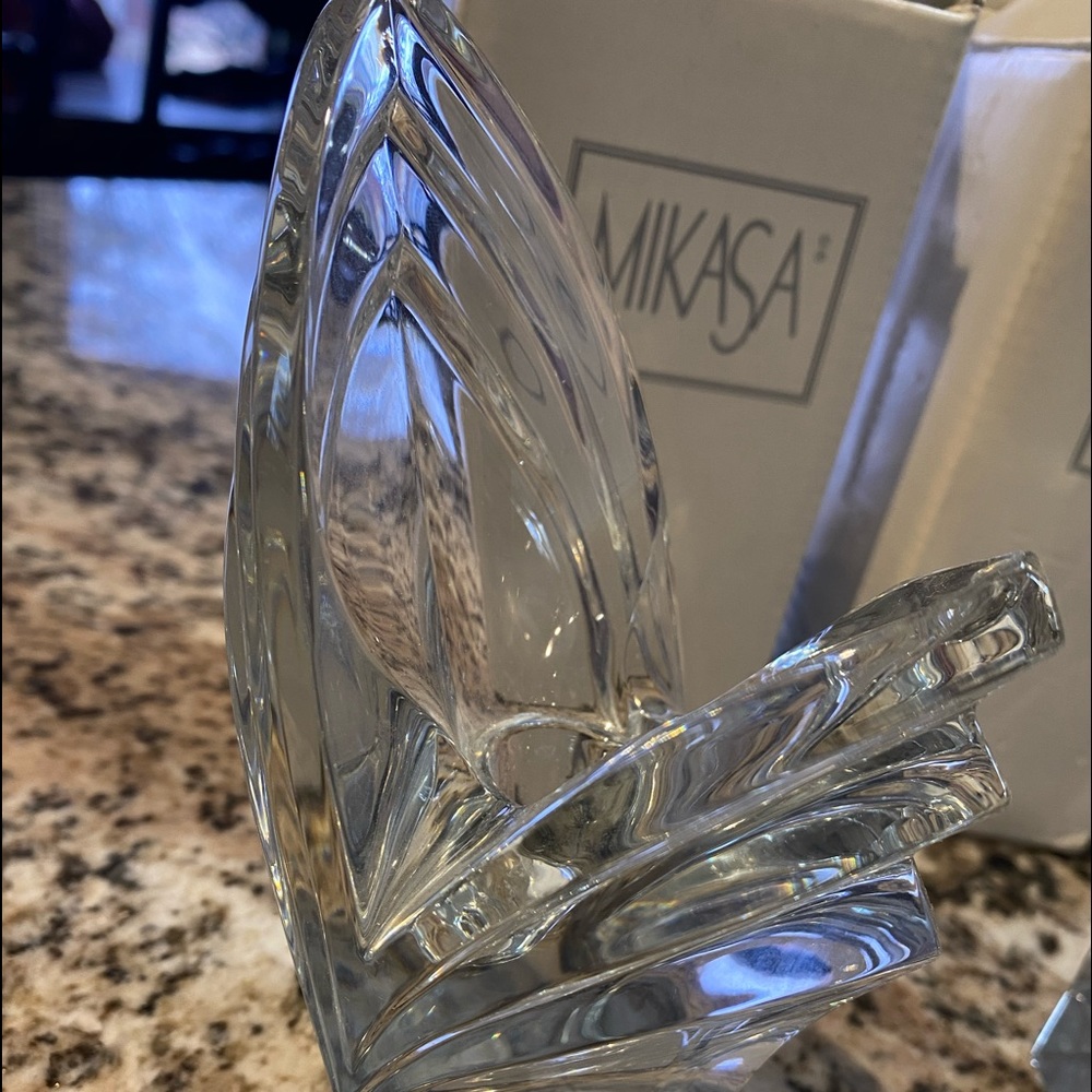 Mikasa lead crystal candle holders- set of 2 - Picture 2 of 4